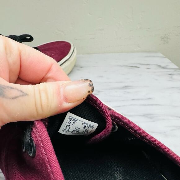 Vans Burgundy Classic Low Top Sneakers Women’s Size 8 - Picture 8 of 9
